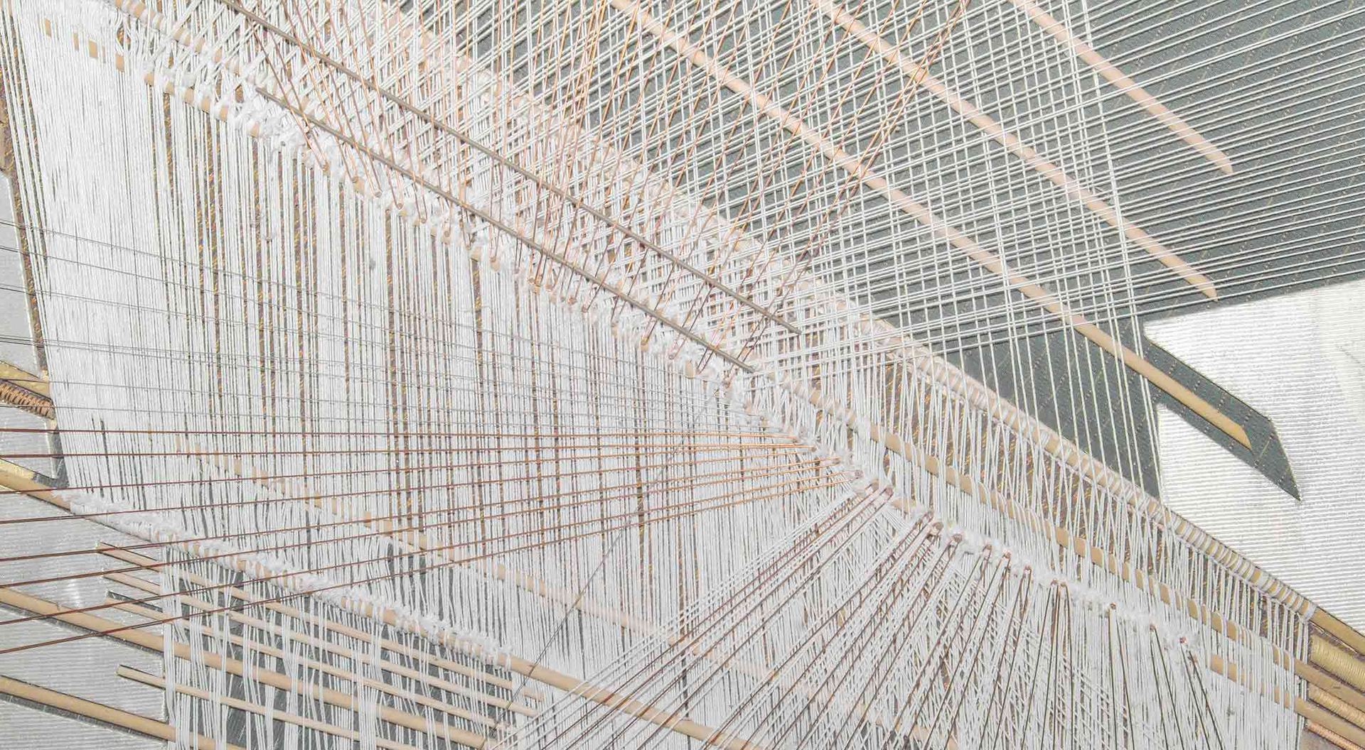 Warp yarns on the knitting loom