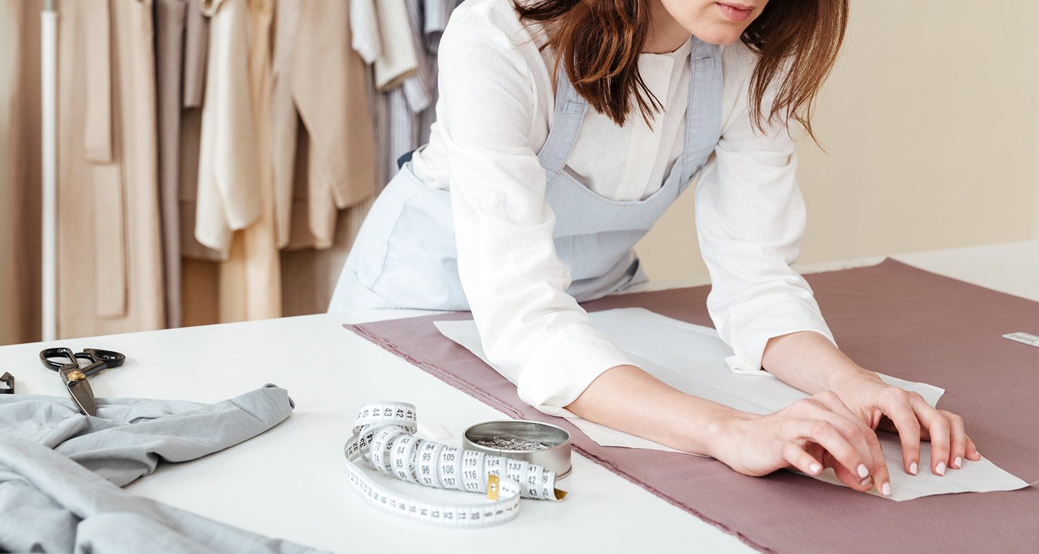 Pattern making and fabric cutting at Milagros Enor
