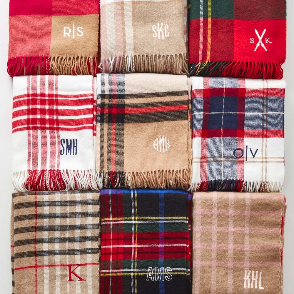 Plaid blanket scarves