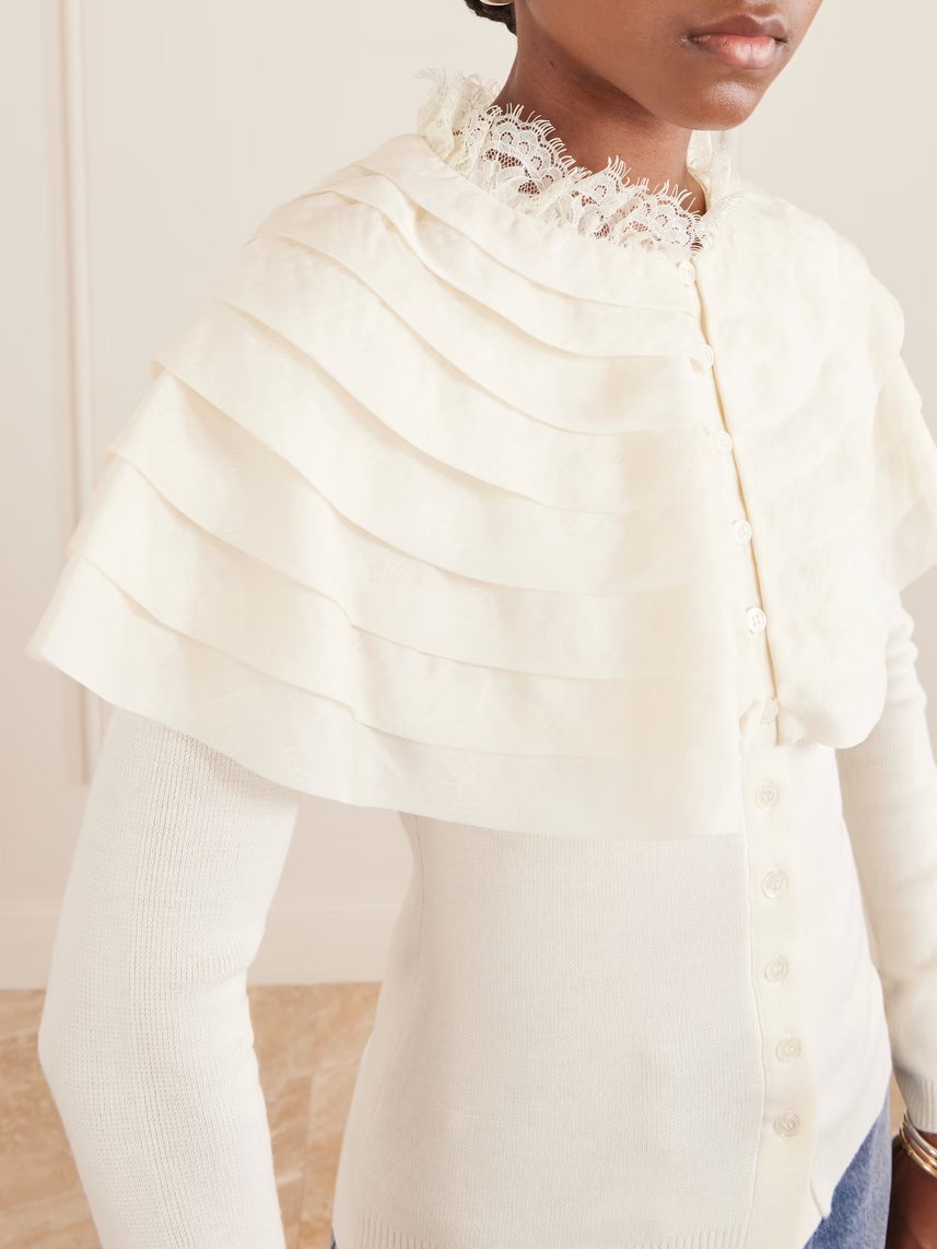 Crochet collar-detail top