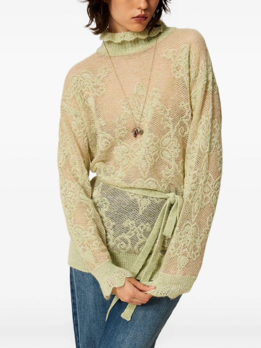 Pointelle knit top