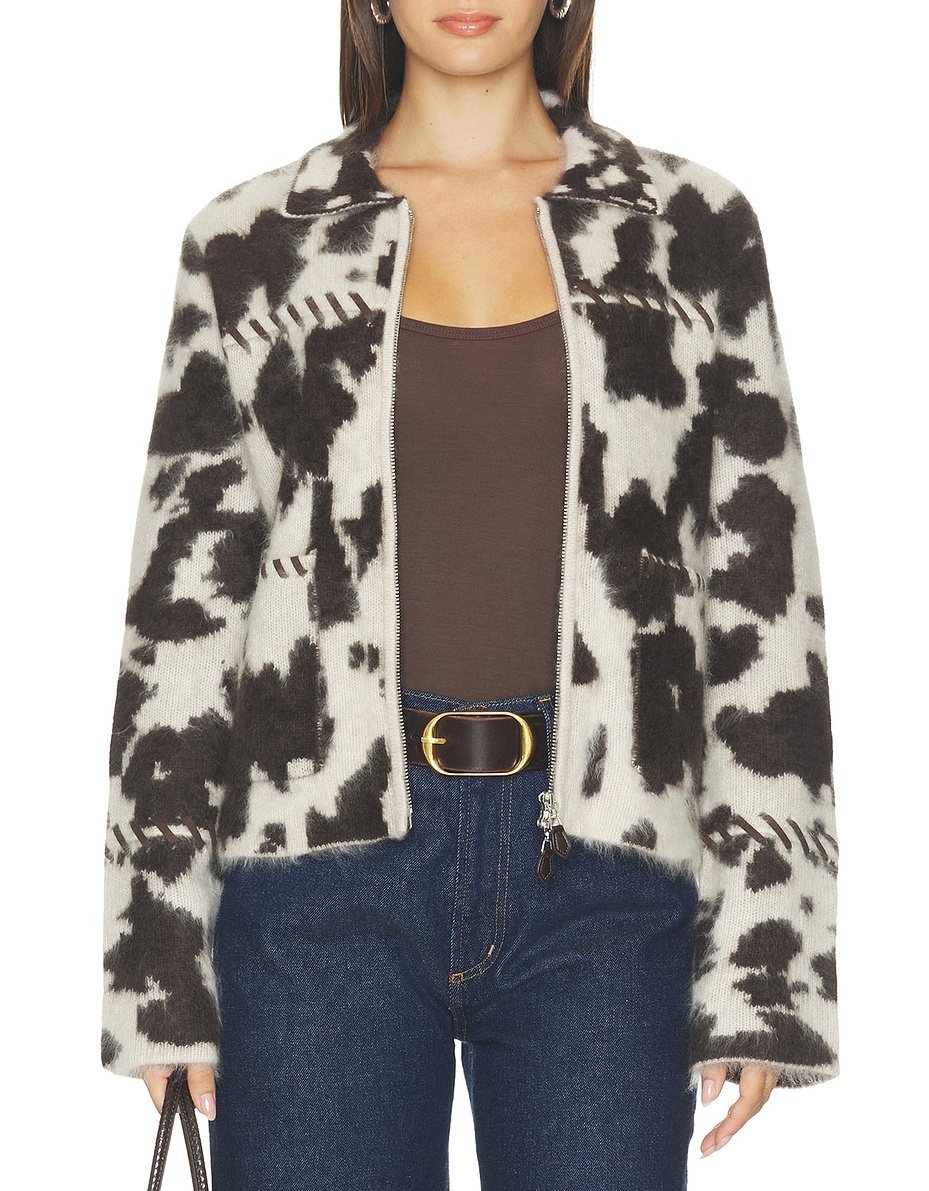 Printed cropped jacket