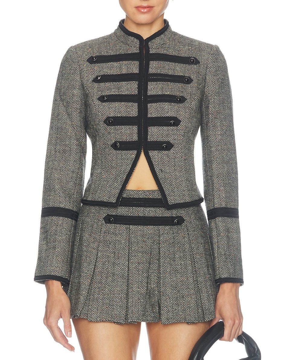 Structured jacket and shorts set