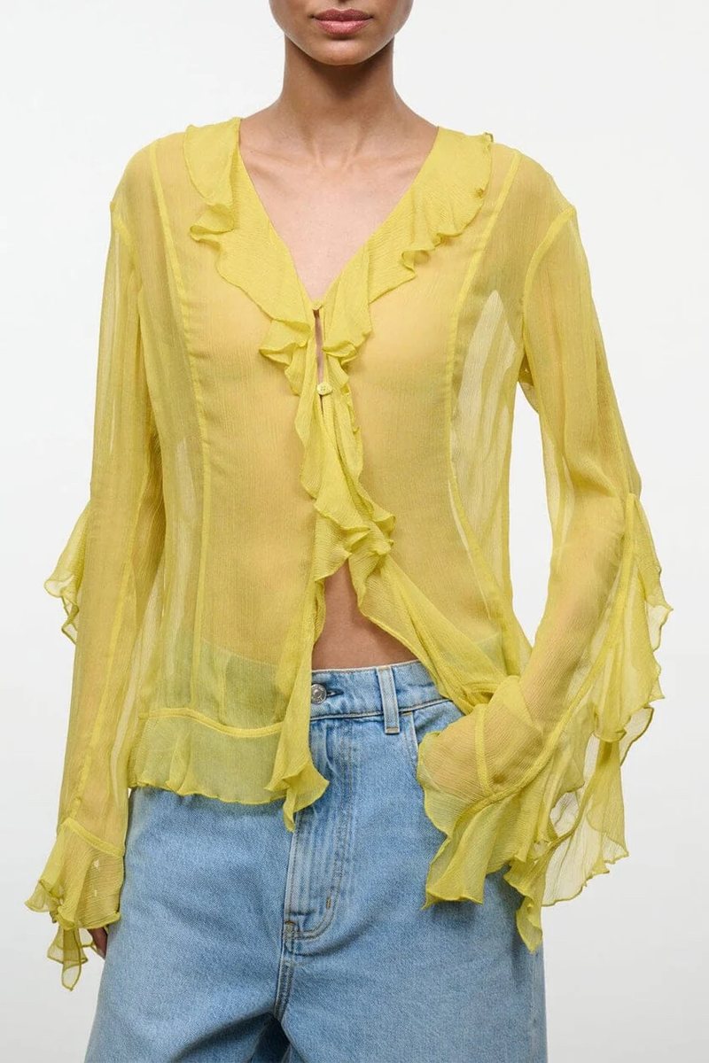 Ruffle-trim blouse
