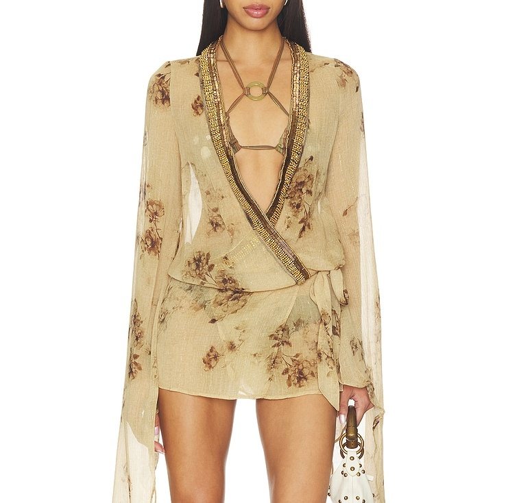 Printed chiffon top